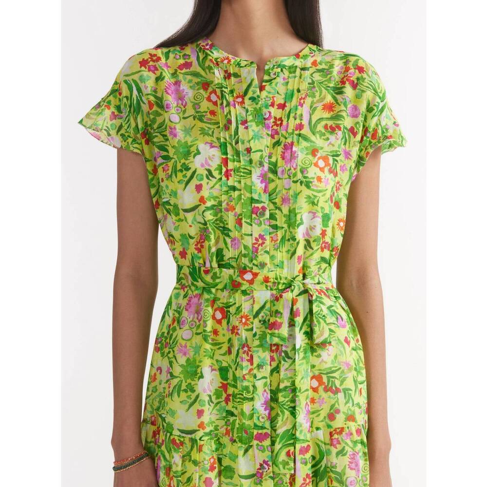 NEW SALONI bettie b midi dress in bouquet lime - Picture 4 of 6